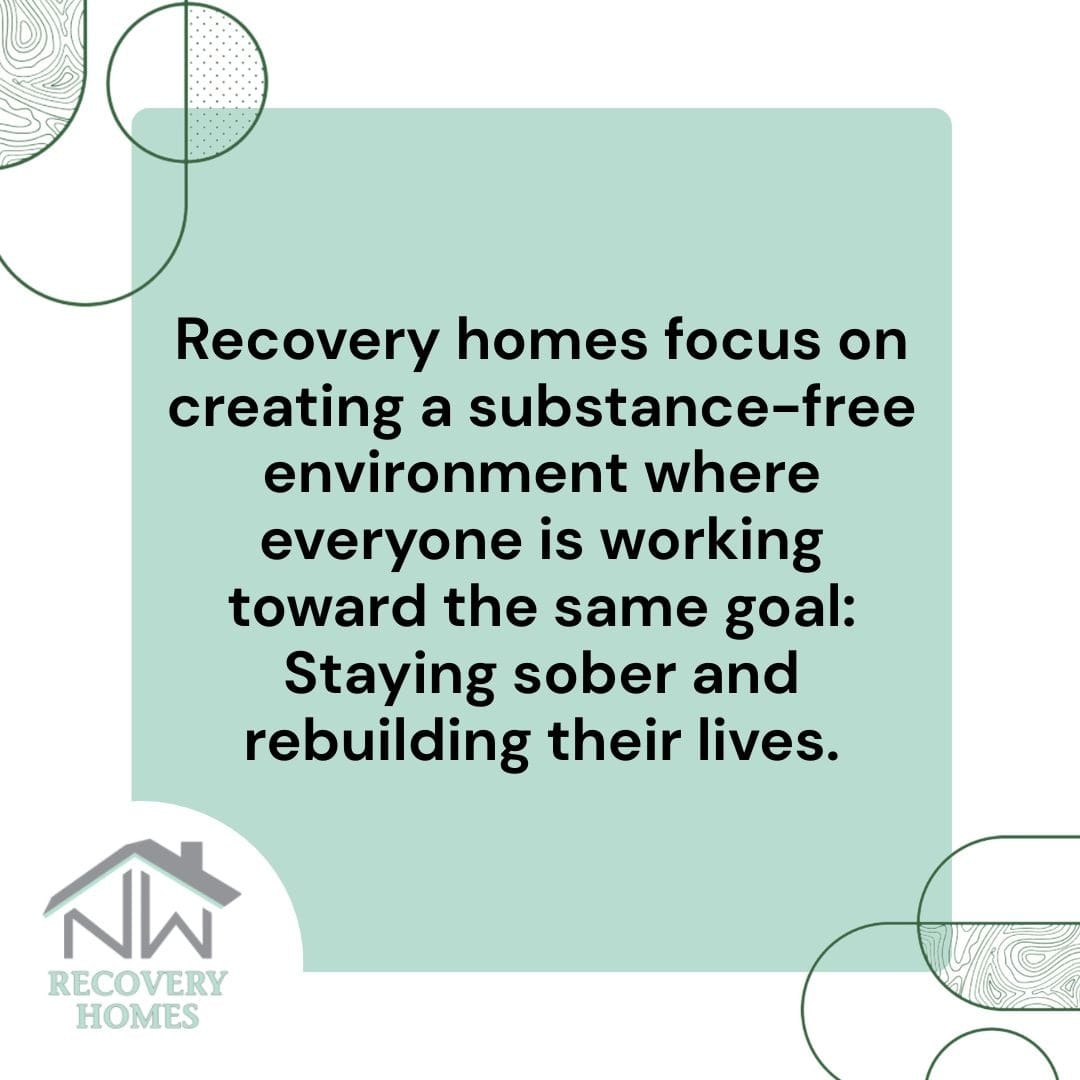 A graphic image explaining the role of recovery housing